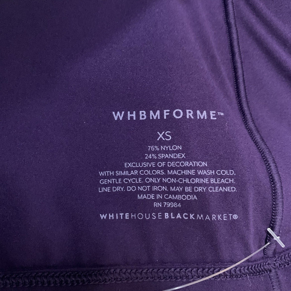 WHBM FORME Tank NWT Size X-Small Sleeveless Dual Neck Violet Plum Buttery Soft - Picture 5 of 7